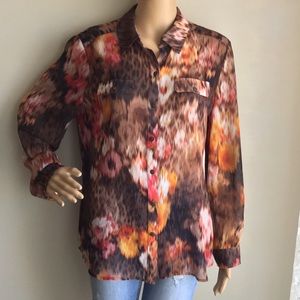 Chico’s sheer button up blouse